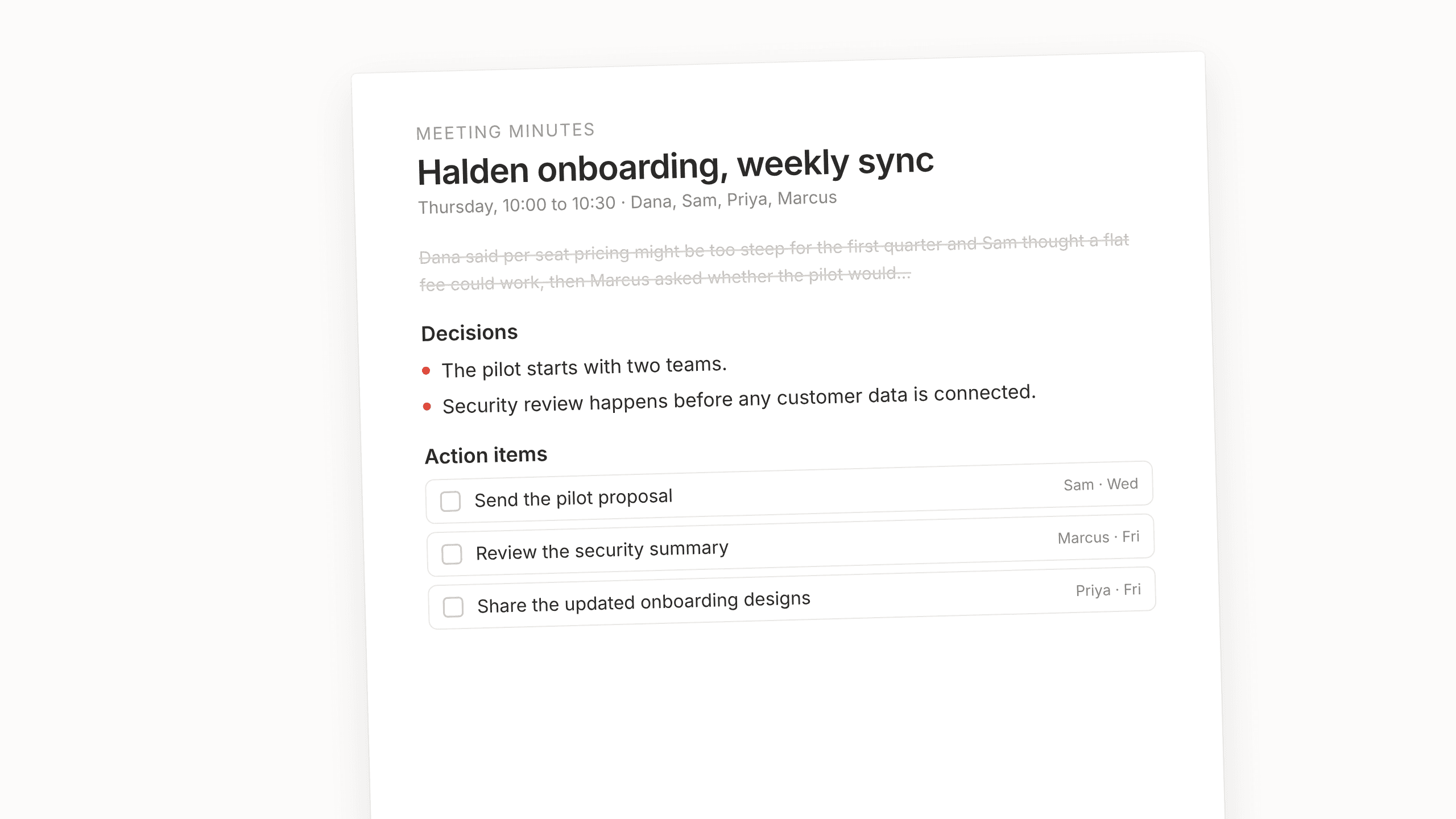 Meeting minutes template: a simple format and how to write minutes people actually read
